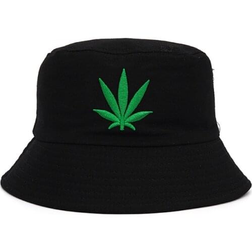 Weed Print Panama Bucket Hat Men Women Summer Bucket Cap Foldable Cotton Fishing Hat Hip Hop Cap Sun Flat Caps Fisherman Hats