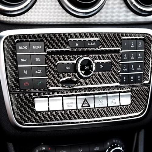 Carbon Fiber air conditioning CD Panel Central control Decoration Stickers For Mecredes Benz GLA CLA A B Class