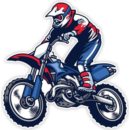 New Personality Motocross Ride The Bike Car Sticker Vinyl PVC 15cm*15cm Motorcycle Decals Waterproof Windshield Car Decals