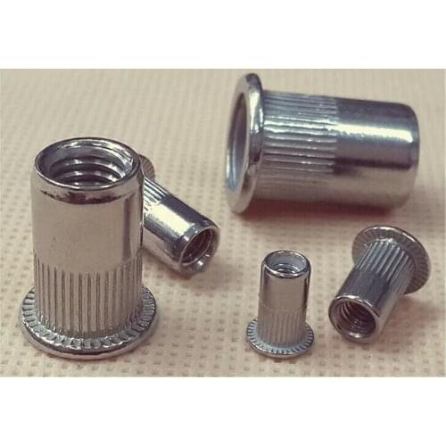 20pcs M3 M4 M5 M6 M8 M10 M12 Flat Head Blind Insert Pull Rivet Nut Countersunk Head Knurled Nut Rivet Nut