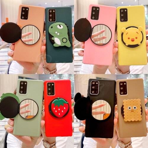 Mirror Cartoon Cover For Samsung Galaxy M62 M51 M31 M01 A02 M02 A50 A70 A50S A70S A20 A30 M30 A40S M20 A40 Case Phone Holder TPU