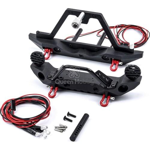 1:10 Scale Metal Front & Rear Bumper with Led Lights for 1/10 RC Crawler Axial SCX10 90046 SCX10 III AXI03007 TRAXXAS TRX-4