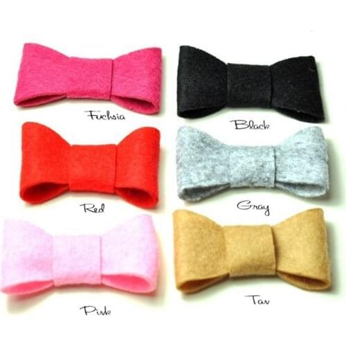 120pcs/lot 2 inch 6colors Hair Clips Cute Felt Bows For Kids Boutique HairBows/Hairclips Lovely Handmade Girls' Hair Accessories