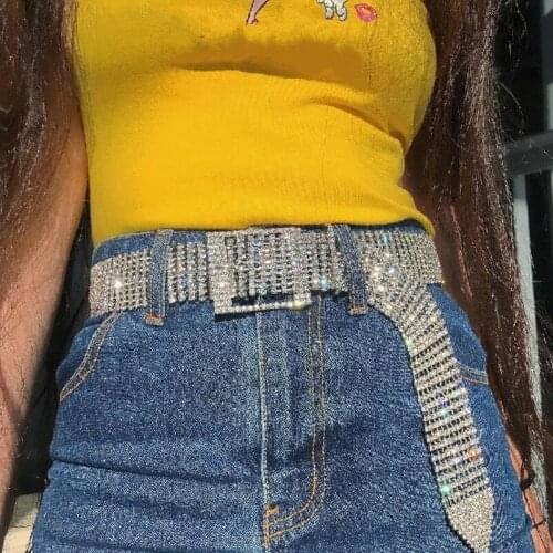 120CM bright ladys belt waist chain full luxury large party rhinestone belt body jewelry body chain