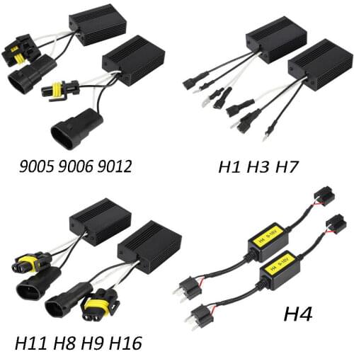 2X LED Headlight Bulbs Canbus Error Free Anti Flicker Resistor Canceller Decoder for Fog Lamps H1 H3 H4 H7 H8 H11 9005 9006 9012