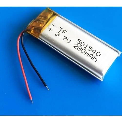 280mAh 3.7V Polymer lithium Lipo ion battery rechargeable 501540 customized wholesale CE FCC ROHS MSDS quality certification