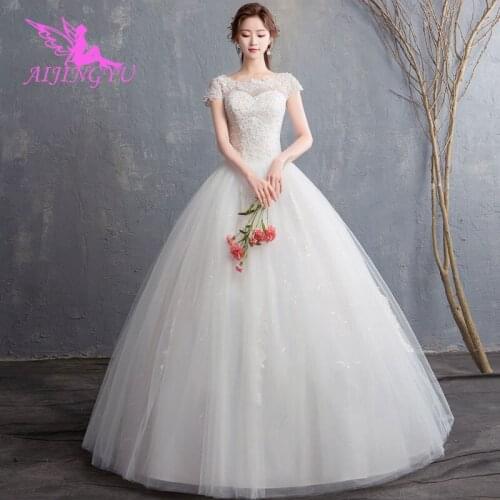 AIJINGYU Modest Cheap Beautiful Gowns Vintage Lace 2 Piece Queen With Pearl Gown Plus Size 26 Wedding Collection For Bride