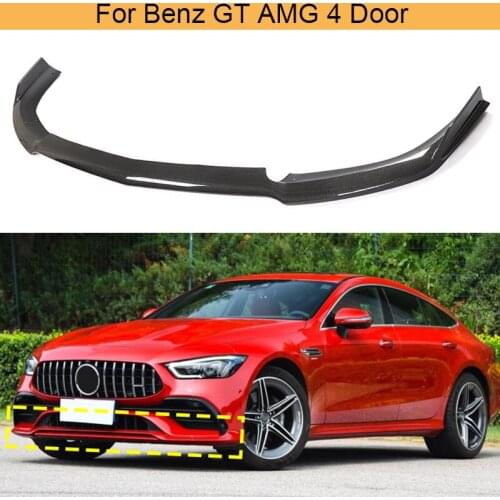 Car Front Bumper Lip Spoiler for Mercedes-Benz GT 43 50 53 AMG 4 Door 2019 2020 Front Bumper Lip Spoiler Splitters Carbon Fiber