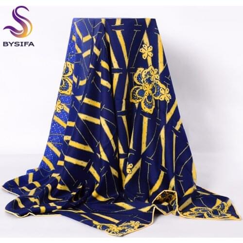 [BYSIFA] Brand Ladies Silk Scarf Shawl 2017 New Top Grade Women Large Twill Square Scarves Wraps 140*140cm Muslim Head Scarf