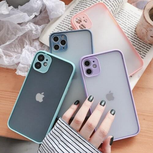 Camera Lens Protection Candy Color Phone Case on For iPhone XS 12 Mini 11 Pro Max 6S 8 7 Plus XR X SE Soft Shockproof Back Cover