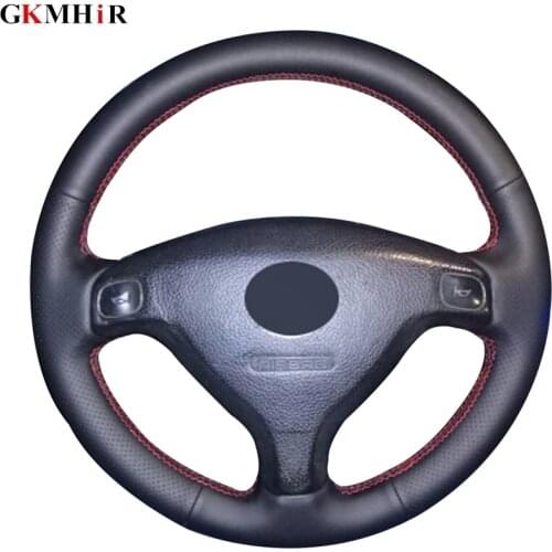 GKMHiR DIY Black Artificial Leather Car Steering Wheel Cover for Opel Astra G 1998-2007 Zafira A 1999-2005 Chevrolet Sail 2003
