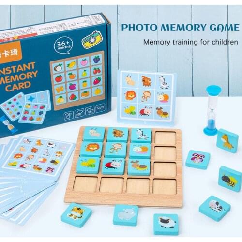 Wooden Memory Match Chess Game For Kids Montessori 3d Animal Traffic Puzzle Board Fruit Shape Matching Educational Children Toy