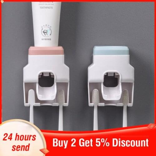 2 in 1 Electric Toothbrush Holder with Automatic Toothpaste Dispenser Wall Toothbrush Toothpaste Holder Bathroom Accessories