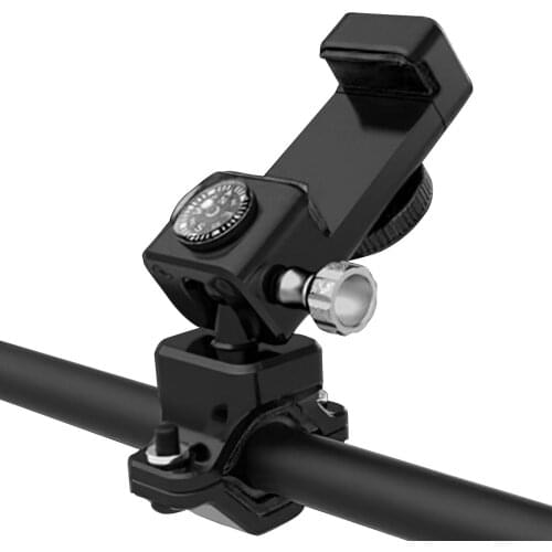 Bike Phone Holder with LED Light Compass Mountain Bike Handlebar Mount Phone Bracket Stand for 20-30mm diameter bike handlebar