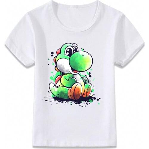 Kids Clothes T Shirt Watercolor Ink Art Yoshi Cute T-shirt for Boys and Girls Toddler Shirts Tee