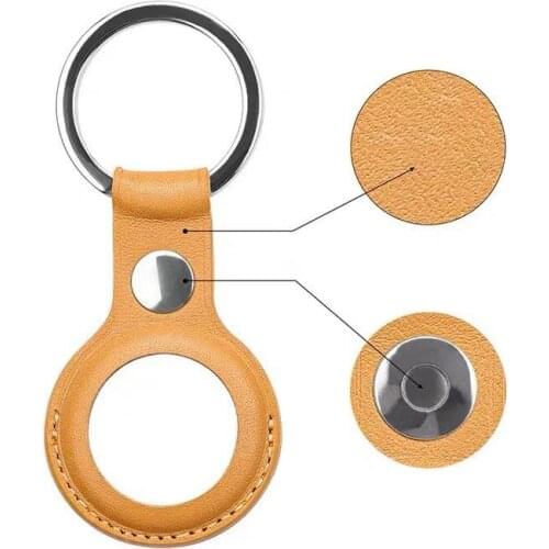 For Apple Airtags PU Leather Protective Case For Apple Locator Tracker Anti-lost Device Protective Cover Airtag Keychain Sleeve