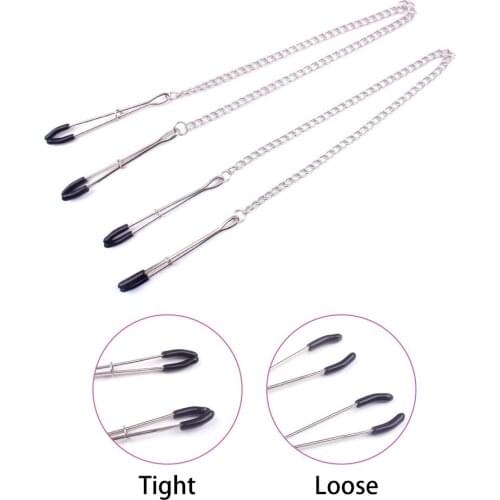 Erotic Nipple Clamps With Metal Chain Breast Labia Clips Adjustable Sex Toys For Women Couple Adult Game Sex Adult Products