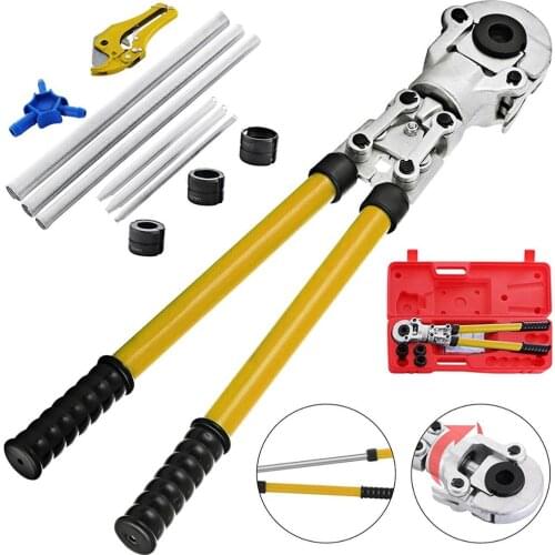 VEVOR 16-32mm Hydraulic PEX Pipe Crimping Pliers with TH Contour Hand Press Plier Tool Kit with Calibrators and Bending Springs