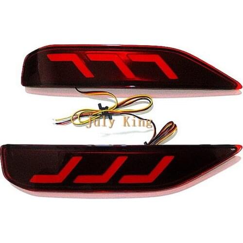 July King LED Light Guide Rear Bumper Brake Lights + Night Driving Lights DRL Case for Mitsubishi Xpander Sport 2017+, 1pair/lot