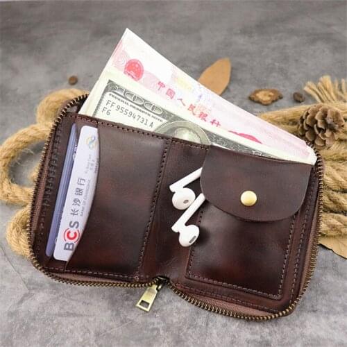 Small purse for coins mini bag Leather Men Business Wallet Purse Coin Pouch Credit Card Wallet Money Bag Women Coin Purses