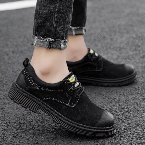 Shoes For Work Mens Brown Shoes Casual For Men Causal Outdoor Leather Man Shoe Work Leisure Sneakers Mens 2020 Thick Sole