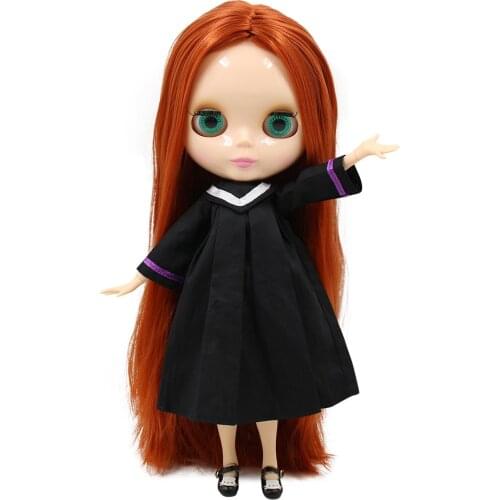 ICY DBS blyth doll 1/6 bjd toy joint body natural skin straight red brown hair 30cm toy girl gift