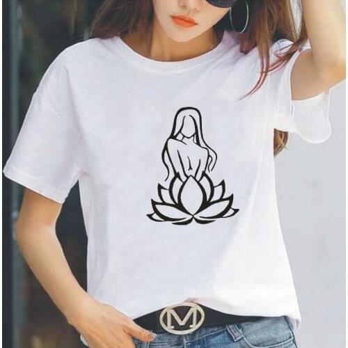 Fashion Flower Girl Print Tee Shirt Femme Summer Short Sleeve Hipster T Shirt Women Tops Casual Harajuku Tshirt Camiseta Mujer