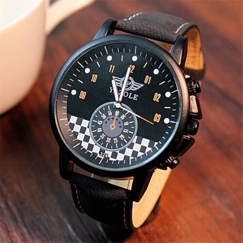 YAZOLE Quartz Watch Men Personality Unique MINI Car Dial Business Models Large Dial Black Wristwatches Relogio Masculino YD324
