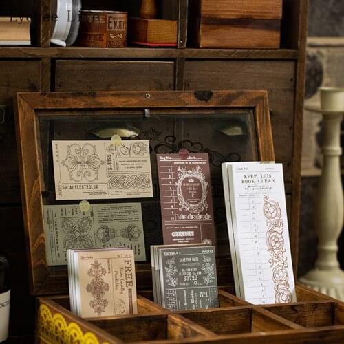 Lychee Life Vintage Stickers Set Small Notebook Style Diy Journal Stickers For Planner Decoration School Office Supplies