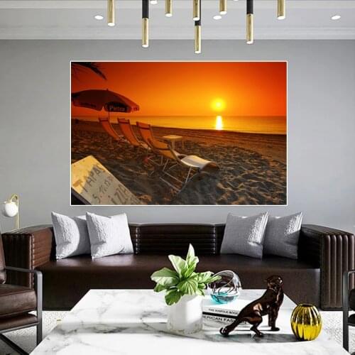 Sunset Beach Scenery Canvas Painting Modern Living Room Wall Art Posters Prints Nordic Bedroom Room Home Decoration Pictures