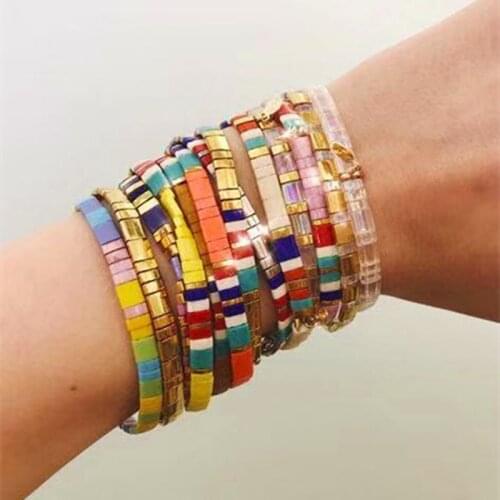 2019 New boho Bracelets MIYUKI Tila Beads Bracelet Women Beach Jewelry Fashion Rainbow Bracelet Hand Accessories for Women new