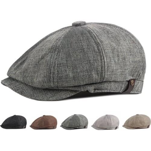 New Summer Spring Thin Hats Retro Beret Breathable Mens Beret Newsboy Hat Casual Unisex Octagonal Flat Cap