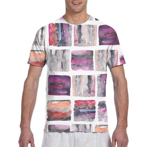 New Arrive Popular Watercolor Geometrical Tshirt Men t-shirt Harajuku Style T shirt Summer Tops