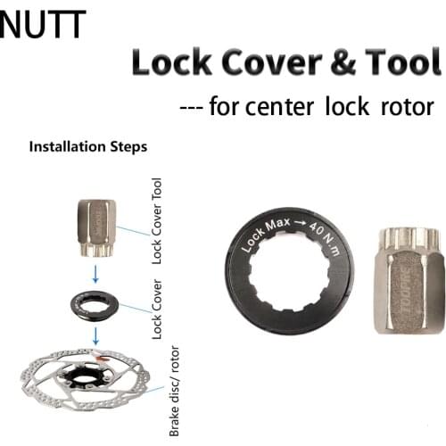 NUTT 2PC Centerlock Hub Rotor Adapter MTB Bicycle Center Lock Disc Cover/Cover Tool Set Aluminum Alloy Kit for Bicycle Parts