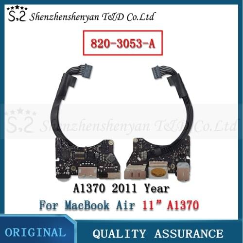 Original 922-9972 I / O Board (USB, AUDIO, DC Jack) for MacBook Air 11 "A1370 Mid 2011 MC968, MC969 820-3053-A