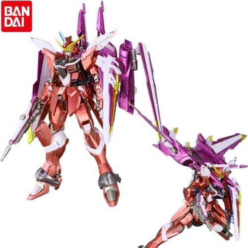 Original Bandai Gundam Anime Figure MG 1/100 ZGMF-X09A Metal Coloring Justice Gundam Anime Action Figures Toys for Children 18cm