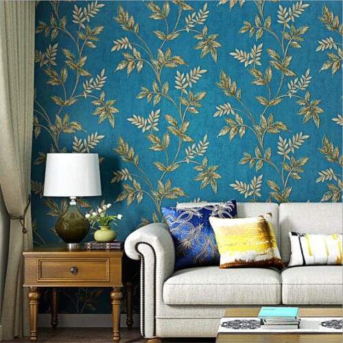 Q QIHANG Retro Rural Style Leaf Type Living Room TV Background wall Non-woven Wallpaper 0.53m*10m=5.3m2