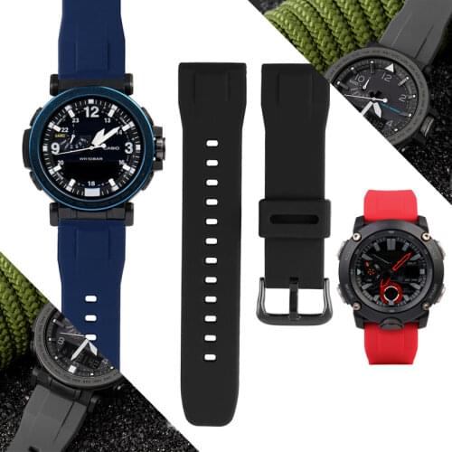 For casioPRG-650 PRW-6600 PRG600 PRW-60 Silicone watch band waterproof watch band replace rubber 24mm watch strap accessories