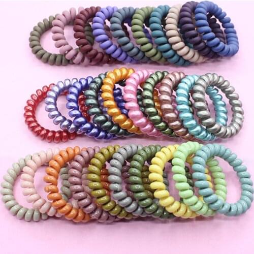 10 Pcs Elastic Hair Bands for Women Hair Accessories Girls Cord Spiral Hair Ties Ponytail Holders Cute Hair Band 2020