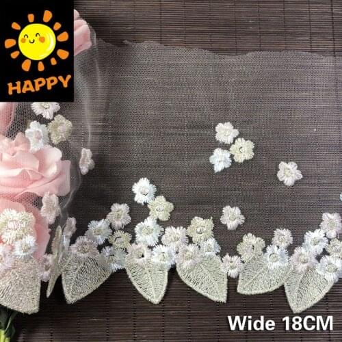 18CM Wide Beautiful Colorful Venise Embroidery Flowers Laces Ribbon Handmade DIY Dress Skirt Stitching Sewing Accessories