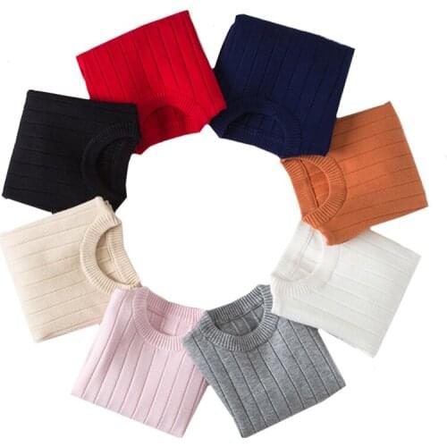 1-6Y Baby Girls Sweater 2019 Girl Swarm Sweaters Solid Candy Color Boys Sweaters Autumn New Knitted Kids Clothing Girls Pullover