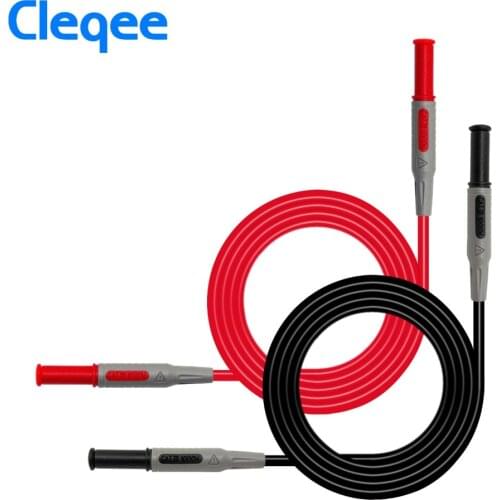 Cleqee P1032 p1033 Multimeter Test Cable Injection Molded 4mm Banana Plug Test Line Straight to Curved Test Cable