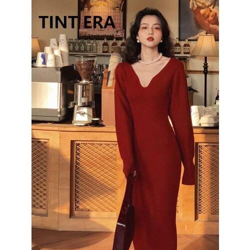 Модные трикотажные платья TINT ERA China At AliExpress