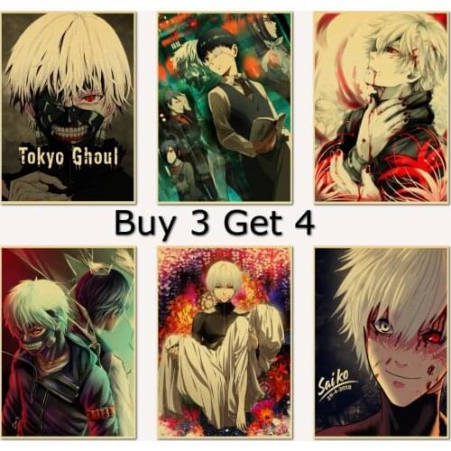 Tokyo Ghoul Anime Vintage Retro Poster Cafe Home Wall Decor Poster Mural Art Decoration Kid Room Decor