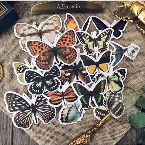 Vintage Butterfly Stickers Junk Journal Diary Planner Stickers Scrapbooking Decorative Creative Sticker DIY Craft Photo Albums
