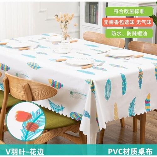 Waterproof Oilproof Thin Soft PVC Table Tablecloth Table Cover Mat Kitchen Oil cloth Soft Rectangular Cloth