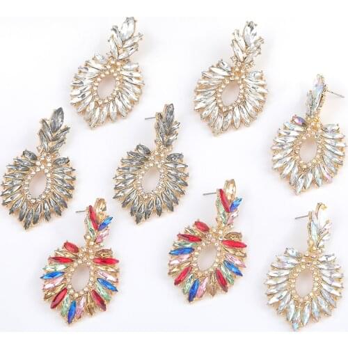 Pauli Manfi Fashion Simple Metal Rhinestone Geometric Earrings Womens Popular Creative Drop Earrings Party Jewelry Accessories