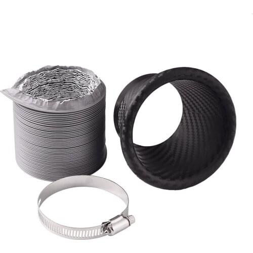 1Kit 6CM Universal Car Styling Car Turbo Air Intake Pipe T-urbine Inlet Pipe Air Funnel ABS Pylome Pipe free Shipping