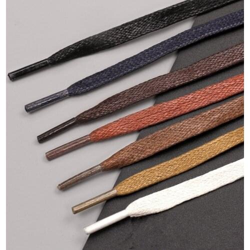 1Pair Waxed Flat Shoelaces Leather Waterproof Casual Shoes Laces Unisex Boots Shoelace Length 60 80 100 120 140 160 180CM P3