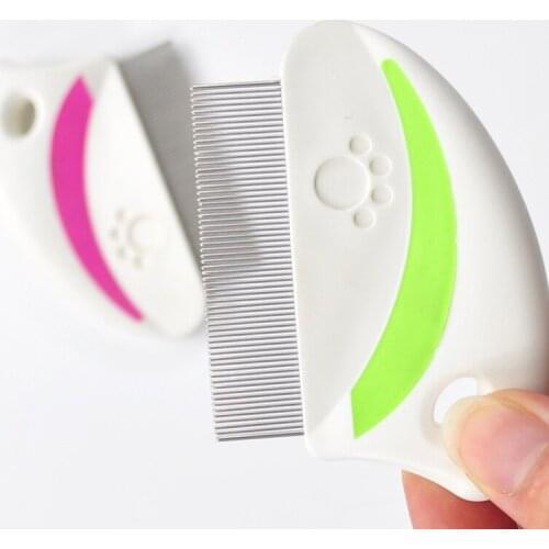 1PCS Random Color Flea Comb Stainless Steel Paw Print Dog Grooming Comb Pet Hair Comb Small Pet Comb Legendog